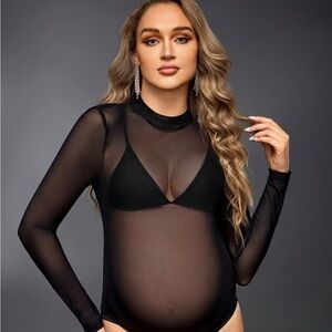 Elegant Black Sheer Bodysuit